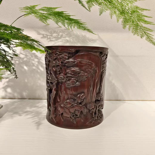 东山报捷°黑檀笔筒 商品图0