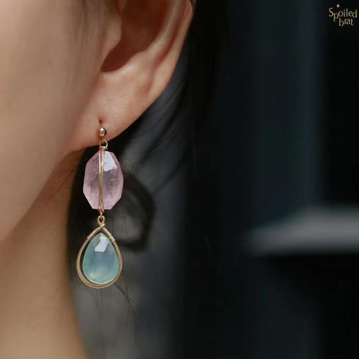 SpoiledBrat Jewelry粉晶蓝玉髓耳环 商品图2