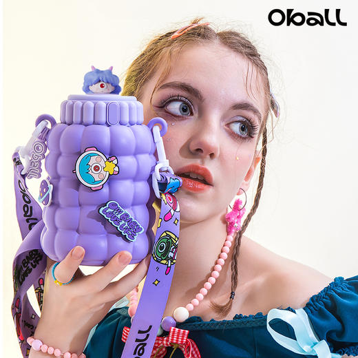 Oball泡泡保温杯儿童316不锈钢吸管水杯560ml   JCZ 商品图2