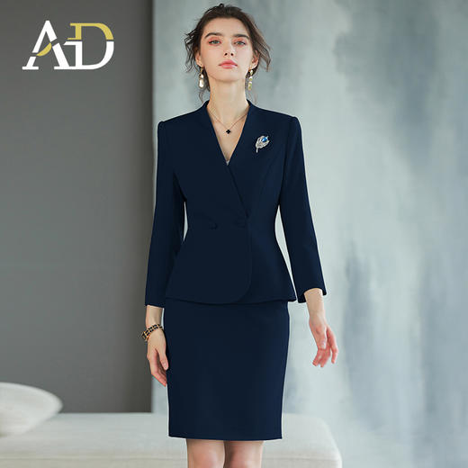 AD房地产工装西装套裙女正装修身气质高端职业套装裙售楼部工作服 商品图2