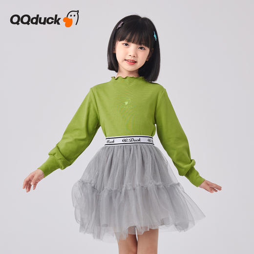 【清仓捡漏】【120-160】女童春秋款花边半高领打底衫可可鸭 商品图7