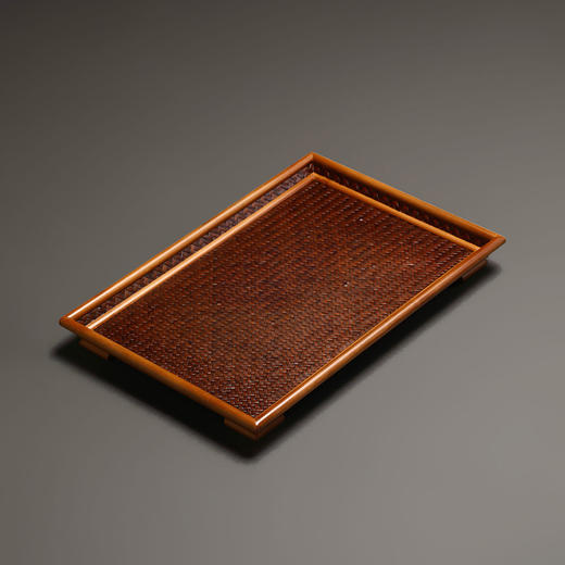 惠风竹编托盘 木竹制复古家用茶具收纳盘干泡茶台茶棚杯架茶托盘收纳 商品图1