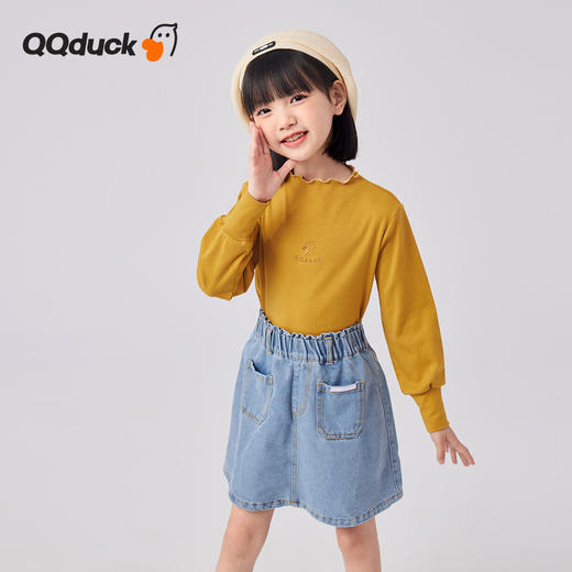 【清仓捡漏】【120-160】女童春秋款花边半高领打底衫可可鸭 商品图6