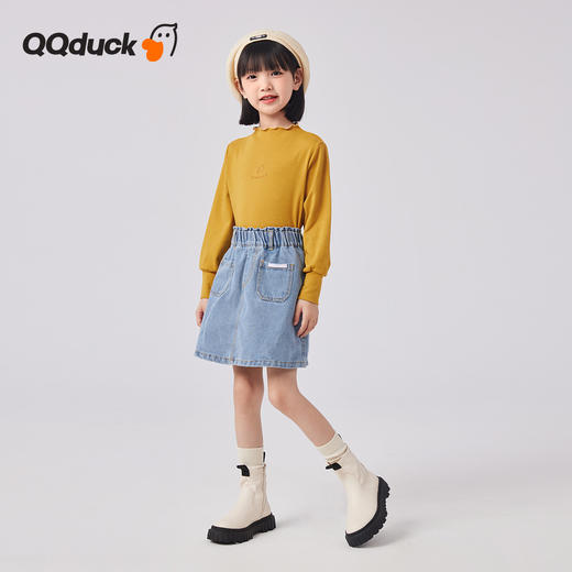 【清仓捡漏】【120-160】女童春秋款花边半高领打底衫可可鸭 商品图5