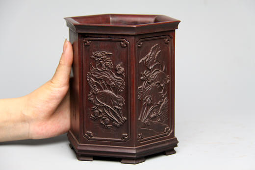 和谐六角°酸枝笔筒 商品图2