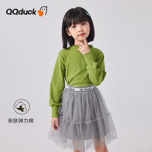 【清仓捡漏】【120-160】女童春秋款花边半高领打底衫可可鸭 商品图4