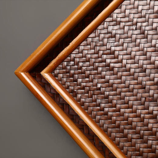 惠风竹编托盘 木竹制复古家用茶具收纳盘干泡茶台茶棚杯架茶托盘收纳 商品图7