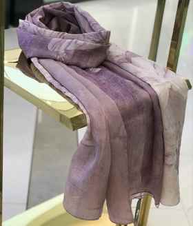 优品堂【梦蝶影颜】双层双面桑蚕丝披肩长巾