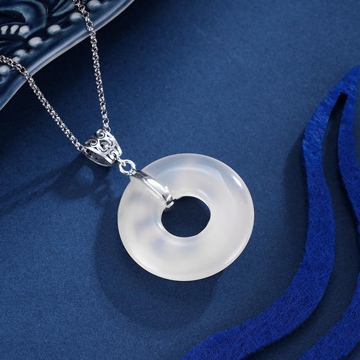 子佩集S925银【凤池吟】白玉髓吊坠(不含链)【FLB1265】平安扣2308 商品图5