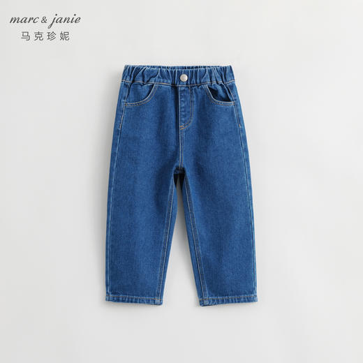 马克珍妮秋装新款女童纯棉休闲松紧腰牛仔裤儿童裤子231729 商品图0