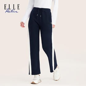 ELLE Active 百搭女士休闲裤透气弹力亲肤长裤早秋时尚阔腿裤