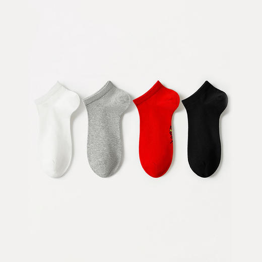 都市丽人都市锋尚简约系列精梳棉袜子船袜中厚款男士常规袜新年本命年红品FC3CB2 商品图1