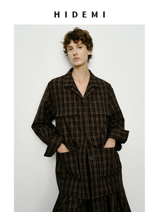 HIDEMI 小男孩系列巴恩风口袋短款斜纹风衣套装 外套/8分裤 商品图4