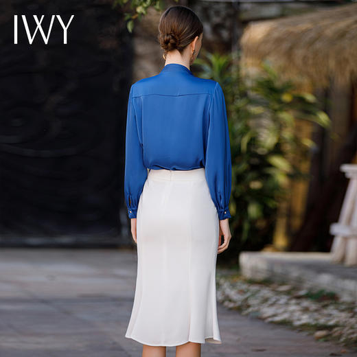 IWY/气质衬衫套装女长袖鱼尾包臀裙两件套高端设计感套裙B486+S1773 商品图3
