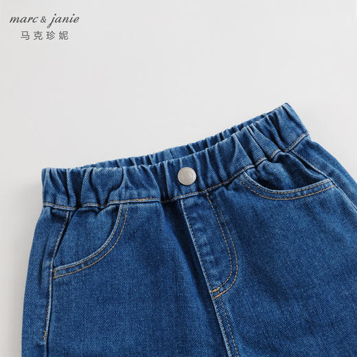 马克珍妮秋装新款女童纯棉休闲松紧腰牛仔裤儿童裤子231729 商品图3