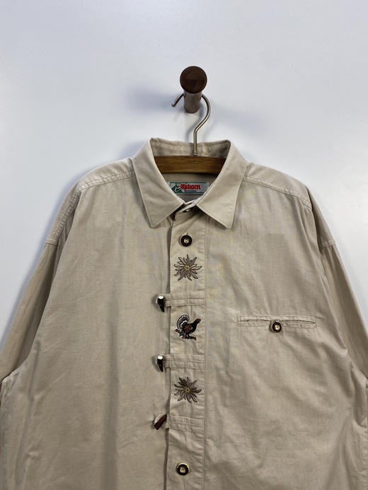 80年代 Vintage Alphorn 100% 全棉 奥地利 蒂罗尔长袖衫 _DRRL(L) 商品图0