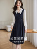 【专属特价】熙世界假两件拼接连衣裙女2025早秋款气质优雅撞色长袖衬衫裙子 商品缩略图0