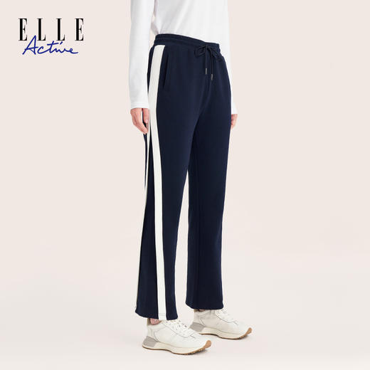 ELLE Active 百搭女士休闲裤透气弹力亲肤长裤早秋时尚阔腿裤 商品图2