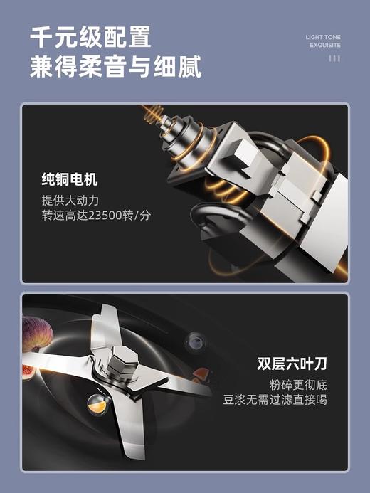 德国蓝宝新款破壁机家用全自动低音料理机破壁辅食机多功能免滤低音豆浆机 商品图3