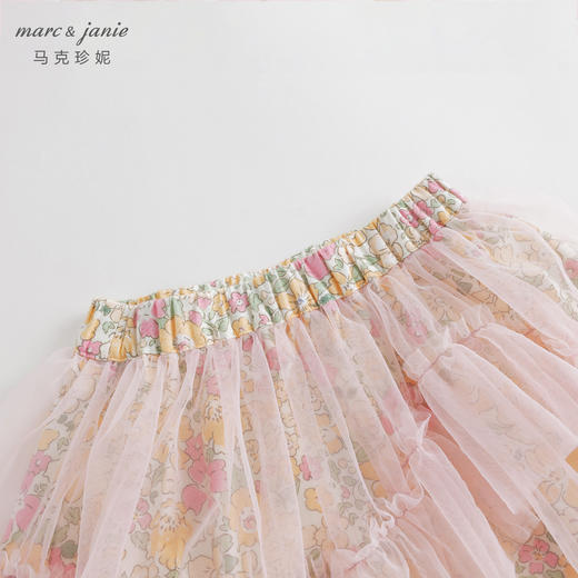 马克珍妮秋装新款 女童秋日花园拼接网纱短裙半身裙231790 商品图2