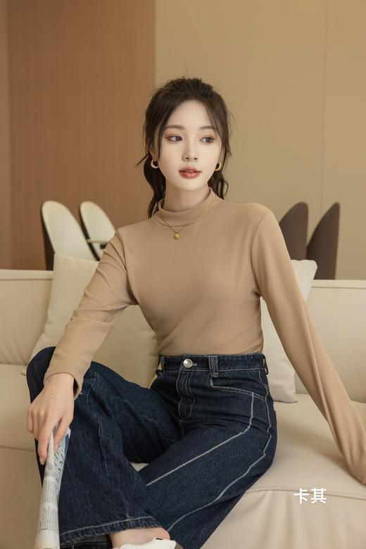 【特价】女士莫代尔棉德绒磨毛螺纹印花净色打底衣秋衣高弹舒适单上衣单件打底衫2209/2210/2235/2236/2364 商品图1