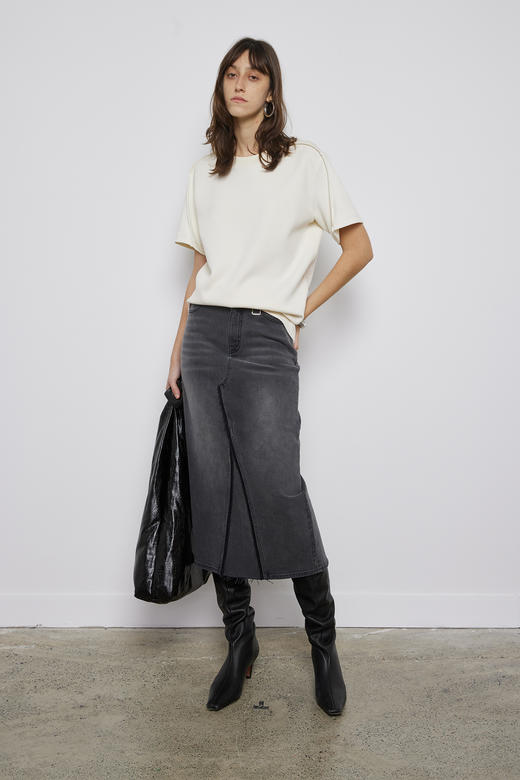 立体条纹宽松T恤 商品图0