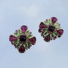 订购6个月到｜Gripoix Paris-Vintage Cross-复古 红绿色 琉璃 耳环［法国设计师］ 商品缩略图0