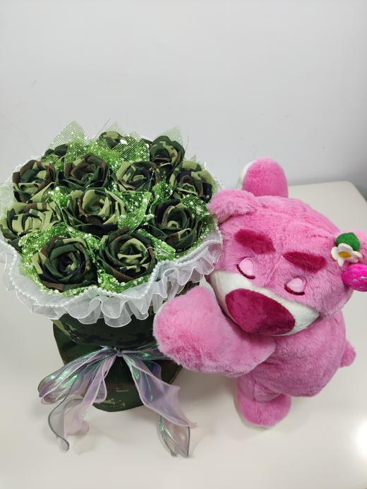 12朵草莓熊手工DIY牛津布玫瑰花束军恋礼物（手工制作产品不支持退换货哦）类lb 商品图7