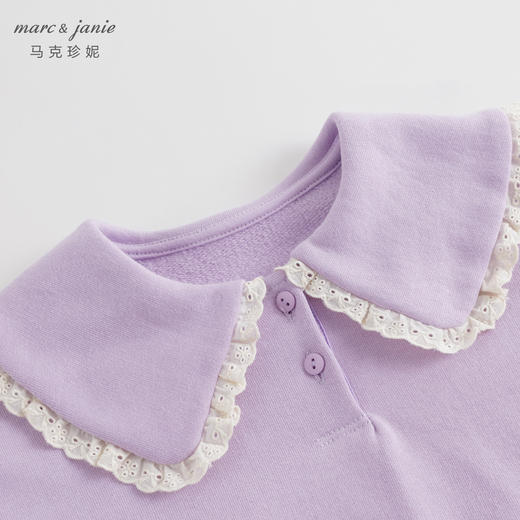 马克珍妮秋装新款 女童花边翻领全棉卫衣 儿童上衣231607 商品图4