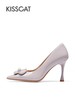 接吻猫新款花朵超高跟鞋尖头优雅气质婚鞋珍珠单鞋女 商品缩略图2