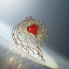 订购6个月到｜Gripoix Paris-Heart Brooch-红色 琉璃 爱心 金属 胸针［法国设计师］ 商品缩略图0
