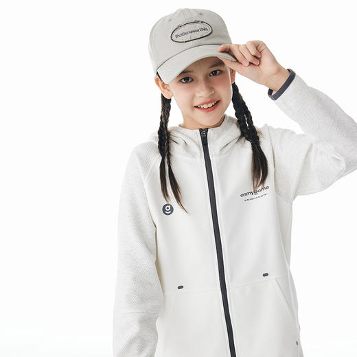 onmygame 儿童运动外套秋装男女童可穿连帽休闲夹克短款保暖上衣 商品图3