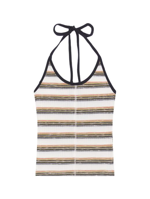 出逃赤岗西/23SSB57/原创设计条纹挂脖吊带 商品图4