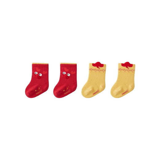 【商场同款】英氏婴儿袜子宝宝可爱袜子两双装秋季新品四季袜 商品图4
