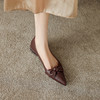 秋季新款，粗跟蝴蝶结尖头平底小皮鞋HYT-7273B 商品缩略图3