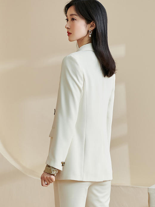米思阳2026春季新款职场高级感直筒西装净色一粒扣修身外套女2592 商品图2