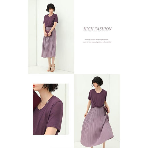 COCOBELLA质感金属LOGO凉感短袖针织衫女舒适圆领T恤NTS26 商品图1