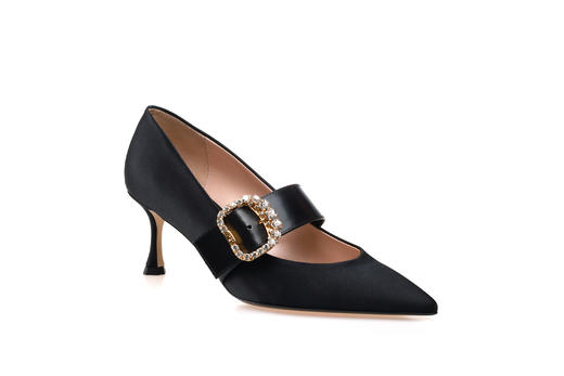 豪麟名鞋奥莱N°21 女鞋皮鞋真丝布N16027P黑色  原价7600元 商品图0