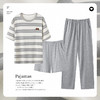 【79元/三件套】全棉情侣款睡衣三件套 简约格纹薄款圆领家居服纯棉短袖+短裤+长裤 商品缩略图11
