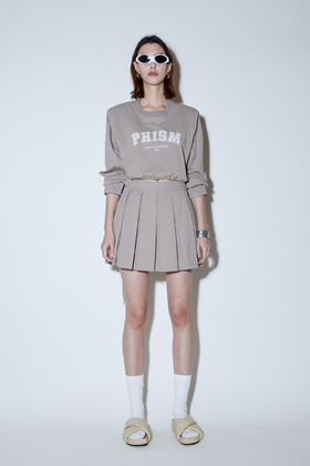 圆领长袖短上衣