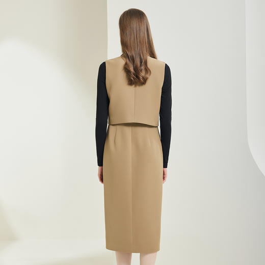 NG808斯尔丽瑟俪2023秋季新款马甲式外搭搭配针织连衣裙 商品图1