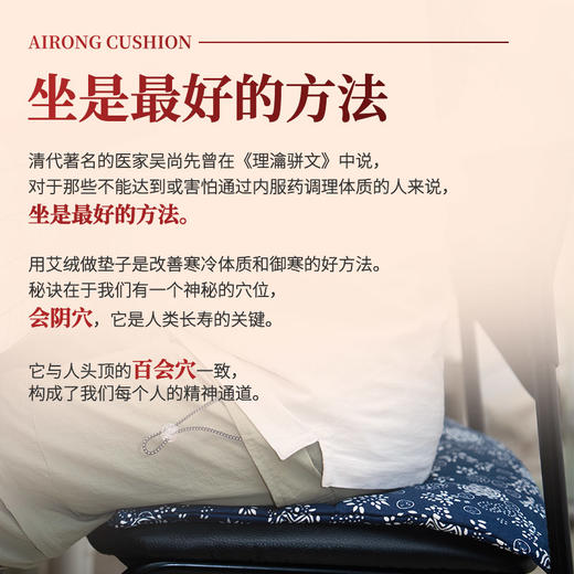 5年艾绒坐垫 电加热款 300g艾绒内胆 可拆卸可清洗 冬夏可用 南阳伏牛山 商品图4