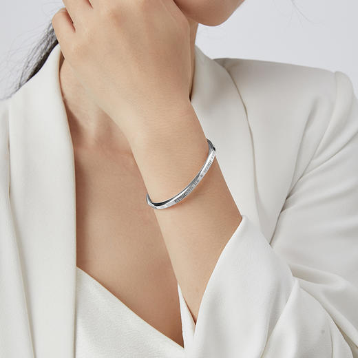 卡蒂罗KADER 一直爱镶宝石情侣手镯 简约个性手镯一对 男女同款情侣款 情侣礼物 商品图1