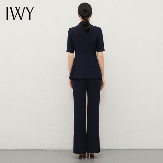 IWY/藏青色阔腿裤职业西装套装女夏季短袖售楼部工装英伦风正装C13513+P33513 商品图3