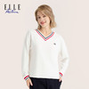 ELLE Active  新款早秋长袖运动撞色秋季时尚百搭V领女士打底衫 商品缩略图4