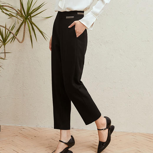 玳莎直筒烟管裤女秋季新款垂感休闲裤显瘦小个子职业西装裤  DC36307 商品图1