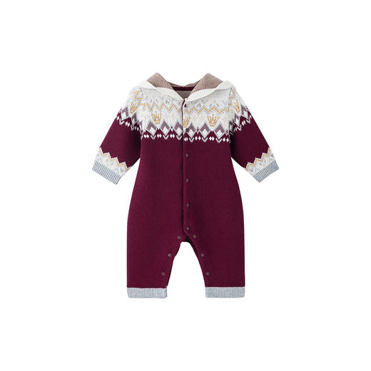 【商场同款】英氏婴儿衣服秋季羊毛月亮裆哈衣连体衣爬服 商品图4