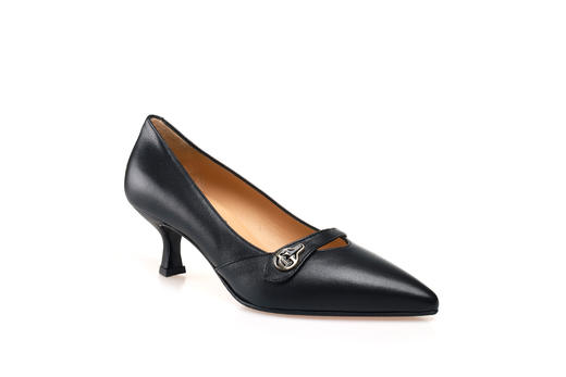 豪麟名鞋奥莱进口迪嘉女鞋皮鞋羊皮革FW23443P黑色  原价4260元 商品图0