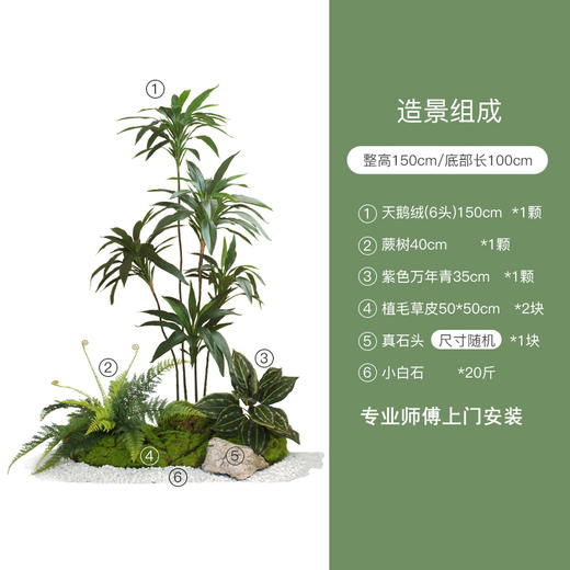 【仿真绿植造景】南天竹枫树仿真绿植造景入户楼梯橱窗微景观玄关角落植物摆件苔藓软装上门安装 商品图3