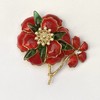 订购6个月到｜Gripoix Paris-Vintage-Double Flower-复古 琉璃 胸针（红色）［法国设计师］ 商品缩略图0